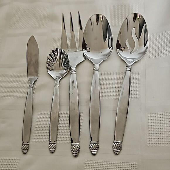 Onieda 5 Pieces Stainless Steel Serving Set 18/10 Silver - Picture 15 of 16